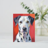ダルメシアン 絵画 犬 ペット サンキューカード (スタンド正面)