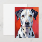 ダルメシアン 絵画 犬 ペット サンキューカード (正面/裏面)