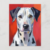 ダルメシアン 絵画 犬 ペット ポストカード (正面)