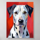 ダルメシアン 絵画 犬 ペット 水彩画 アート ポスター (正面)