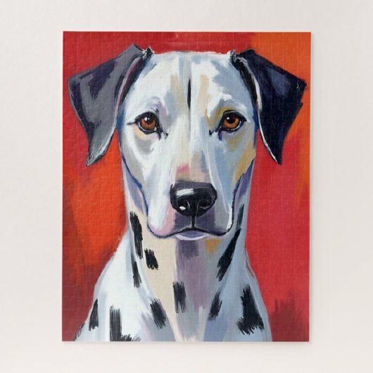 ダルメシアン 絵画 犬 ペット 水彩画 ジグソーパズル (縦)