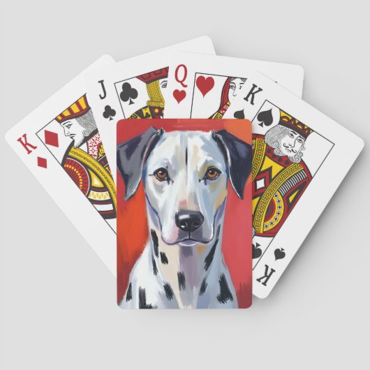 ダルメシアン | 絵画 犬 ペット 赤 トランプ (裏面)