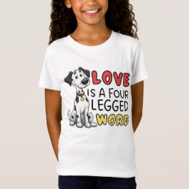 ダルメシアン Love is a Four Letter Word Tシャツ