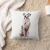 ダルメーションウォーターカラー絵画アート クッション (ブランケット)