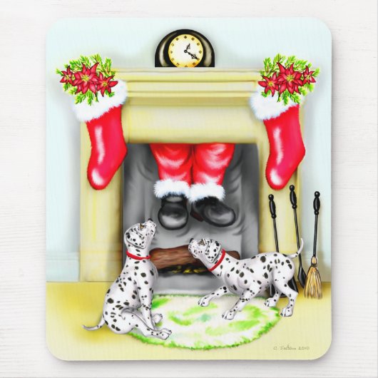 ダルメーションクリスマスサンタが入場 マウスパッド (正面)
