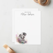 ダルメーションドッグかわいい子犬の水色パーソナライズされた ノートカード (正面/裏面インサイチュ)