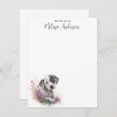 ダルメーションドッグかわいい子犬の水色パーソナライズされた ノートカード (正面/裏面)