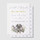 ダルメーションドッグとワイルドフラワー日付を保存 ベラム紙招待状 (オフセット (招待状))