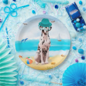 ダルメーションドッグオンビーチ ペーパープレート (パーティー)