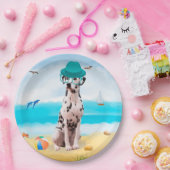 ダルメーションドッグオンビーチ ペーパープレート (パーティー)