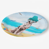 ダルメーションドッグオンビーチ ペーパープレート (アングル)