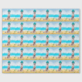 ダルメーションドッグオンビーチ ラッピングペーパー (フラット)