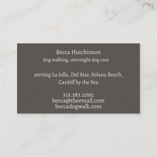 ダルメーションドッグシッティングペットシッターの水色 名刺 (裏面)