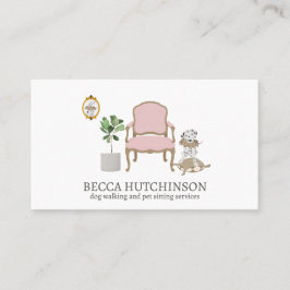 ダルメーションドッグシッティングペットシッターの水色 名刺