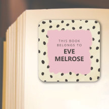 ダルメーションホテルプリントスポッティミント蔵書票シール