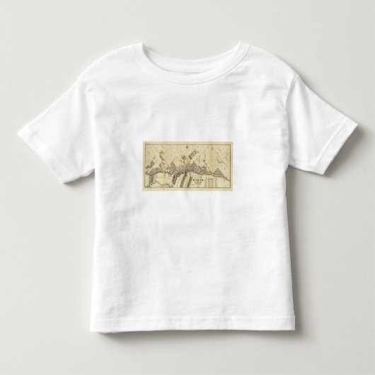 ダルースおよび郊外の輪郭の地図 トドラーTシャツ (正面)