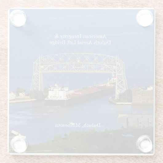 ダルースのガラスのコースターにおけるアメリカの完全性 ガラスコースター (裏面)