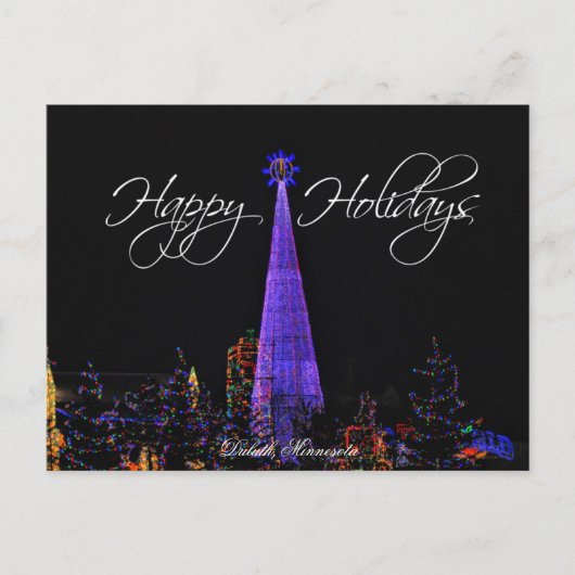 ダルースミネソタのクリスマスの照明の郵便はがき シーズンポストカード (正面)