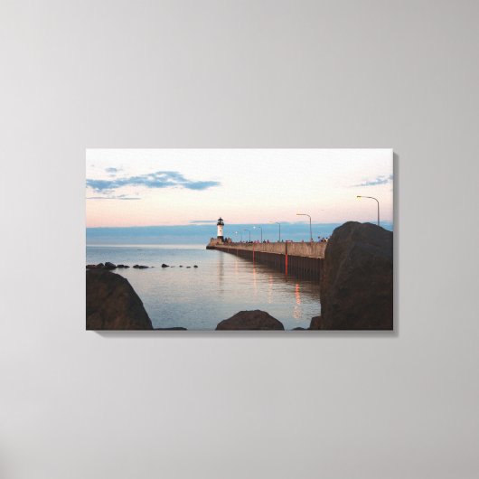 ダルース港ノースピアライト キャンバスプリント (正面)