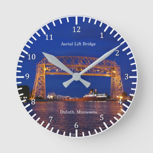 ダルース・エアリフト・ブリッジ&ジョン・G.ムンソン ラウンド壁時計 (正面)