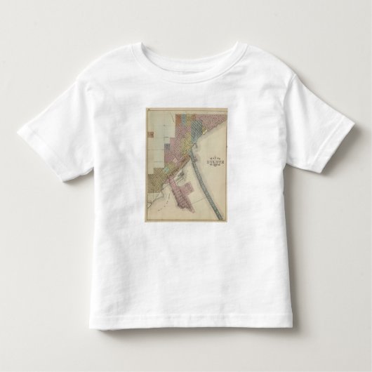 ダルース、St. Louis郡、ミネソタの地図 トドラーTシャツ (正面)