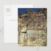 ダレイオス王のアケメネス岩レリーフ、 浮き彫り ポストカード (正面/裏面)