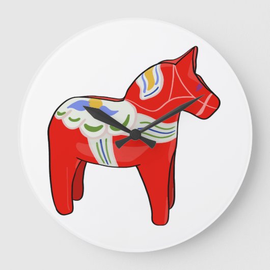 ダレカリアンの馬 ラージ壁時計 (正面)