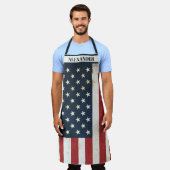 ダレスペクト アメリカ国旗 エプロン (着用した状態)