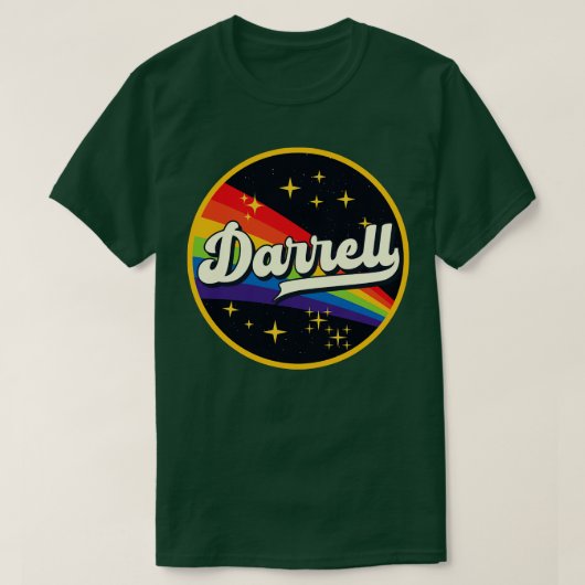ダレルレインボーイン宇宙ヴィンテージスタイル Tシャツ (デザイン正面)