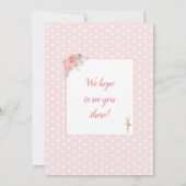 ダンエレガントサ |ピンクフローラガールバースデーパーティー 招待状 (裏面)