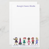 ダンカスタマイズススタジオ先生バレエタップ 便箋 (正面/裏面)