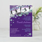 ダンカッコいいスパーティーバーバルミツワーユダヤ人招待状 招待状 (スタンド正面)