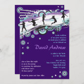 ダンカッコいいスパーティーバーバルミツワーユダヤ人招待状 招待状 (正面/裏面)