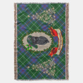 ダンカンスコッツティドッグクリスマスブランケット スローブランケット (正面縦)