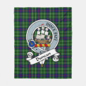 ダンカンモダンクランバッジタータンチェックプレイド フリースブランケット (正面)