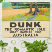 ダンクアイランドクイーンズランドオーストラリア茶タオル キッチンタオル (折り畳み)