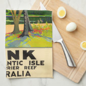 ダンクアイランドクイーンズランドオーストラリア茶タオル キッチンタオル (四つ折り)