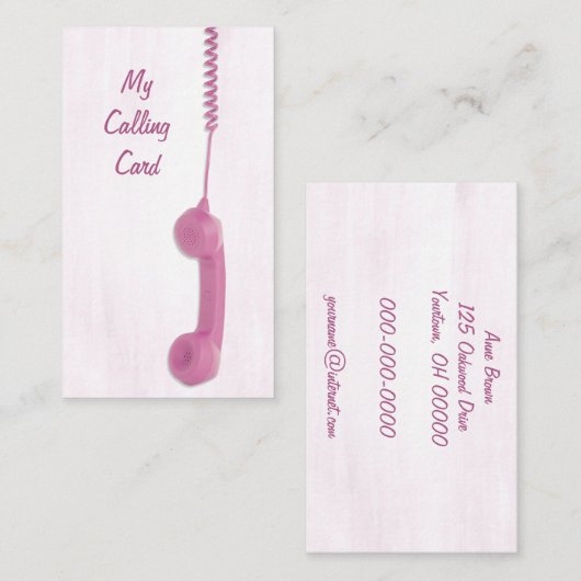 ダングリングピンク電話受信機 名刺 (正面/裏面)