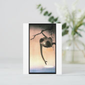 ダングリ日本のングモンキーウッドブロックアート浮世絵 ポストカード (スタンド正面)