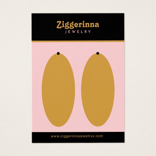 ダングルアモダンイヤリングジュエリー表示カード (正面)