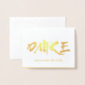 ダンケドイツ感謝していの金ゴールド 箔カード (封筒付き正面)