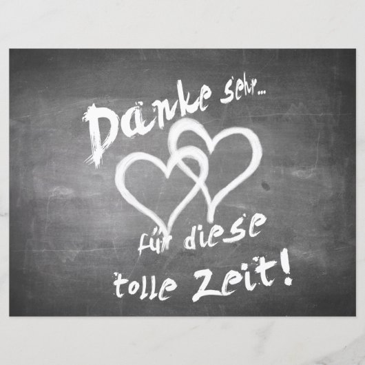 ダンケフュールdiese tolle Zeit auf einer Kreideterfel (正面)