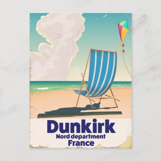 ダンケルクビーチの旅行ポスター ポストカード (正面)