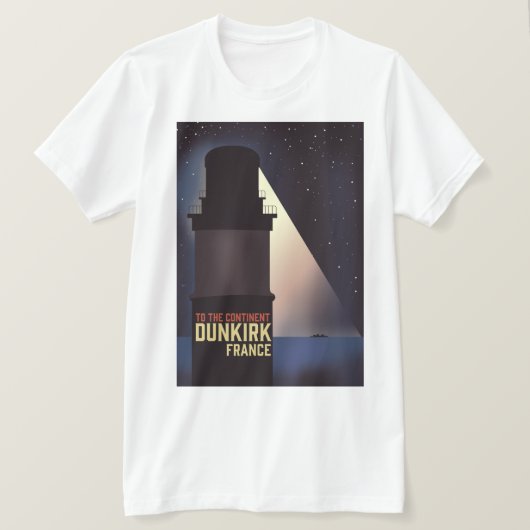 ダンケルク灯台の旅行ポスター Tシャツ (デザイン正面)