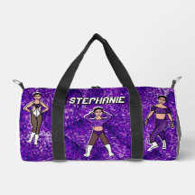ダンサパーソナライズされたダフルバッグパープル&ブラック#2