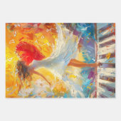 ダンサーお洒落、スケルトン・カップルお洒落女 ラッピングペーパーシート (正面)