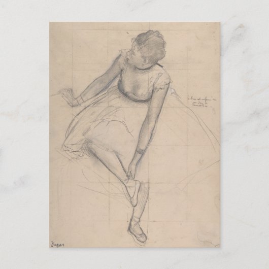 ダンサーがスリッパを調整 ポストカード (正面)