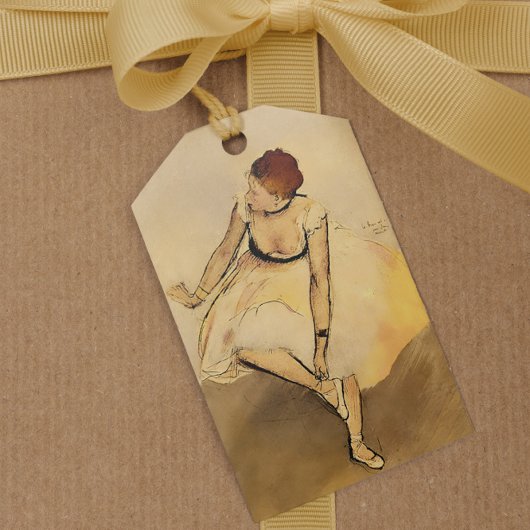 ダンサーがスリッパを調整, Degas Art ギフトタグ
