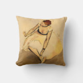 ダンサーがスリッパを調整， Degas Art クッション (正面)