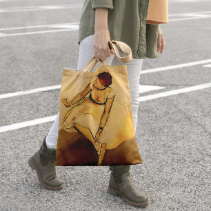 ダンサーがスリッパを調整， Degas Art トートバッグ